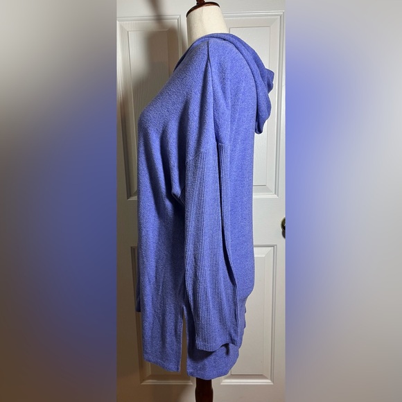 Lane Bryant Heathered Purple Hooded Sweater - Picture 2 of 9